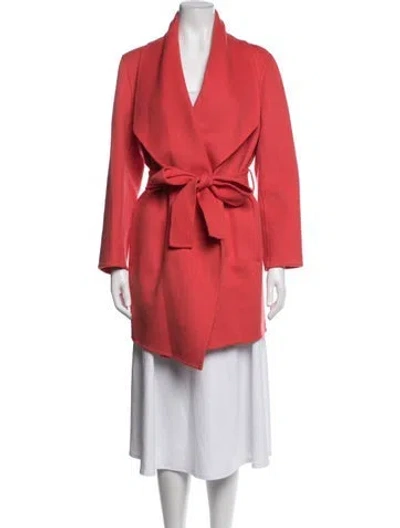 Pre-owned Escada Virgin Wool Coat In Pink
