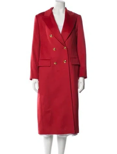 Pre-owned Escada Virgin Wool Coat In Red