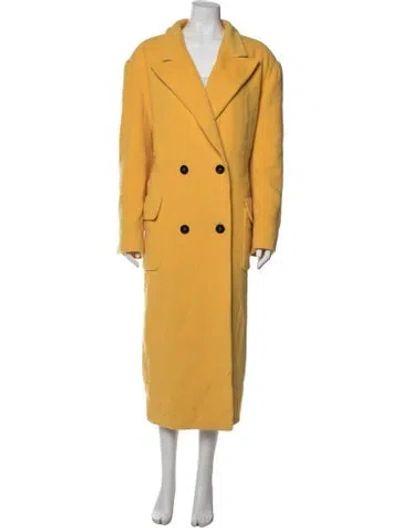 Pre-owned Escada Virgin Wool Coat In Yellow