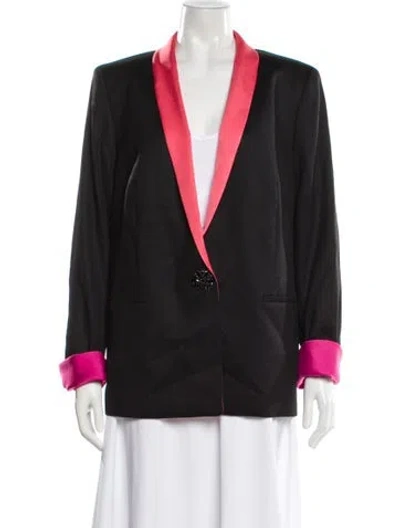 Pre-owned Escada Virgin Wool Colorblock Pattern Blazer In Gray