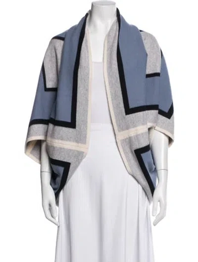 Pre-owned Escada Virgin Wool Colorblock Pattern Jacket In White