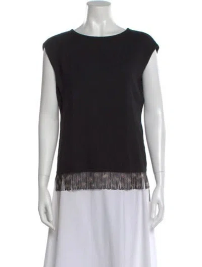Pre-owned Escada Virgin Wool Colorblock Pattern Sweater In Black