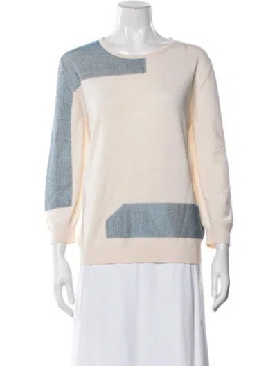 Pre-owned Escada Virgin Wool Colorblock Pattern Sweater In Metallic/neutrals