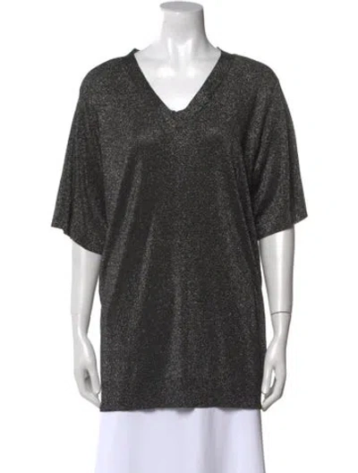 Pre-owned Escada Virgin Wool Cowl Neck T-shirt In Multi