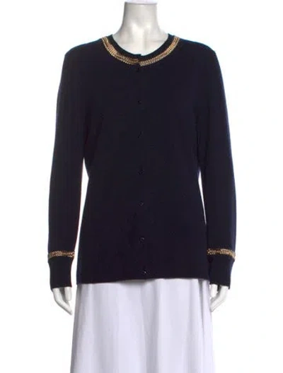 Pre-owned Escada Virgin Wool Crew Neck Sweater In Black