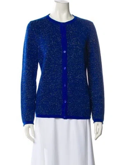 Pre-owned Escada Virgin Wool Crew Neck Sweater In Blue