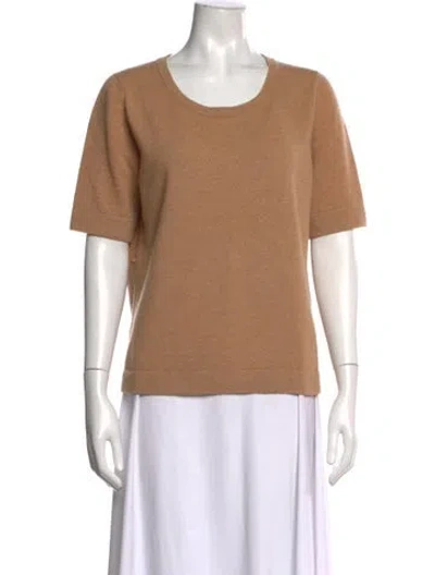 Pre-owned Escada Virgin Wool Crew Neck Sweater In Brown