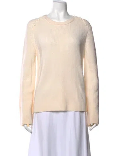 Pre-owned Escada Virgin Wool Crew Neck Sweater In Neutral