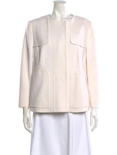 Pre-owned Escada Virgin Wool Crew Neck Sweater In Neutral