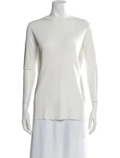 Pre-owned Escada Virgin Wool Crew Neck Sweater In Neutral