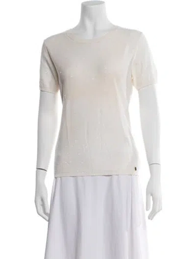 Pre-owned Escada Virgin Wool Crew Neck Sweater In Neutrals