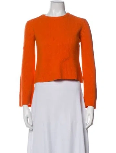 Pre-owned Escada Virgin Wool Crew Neck Sweater In Orange