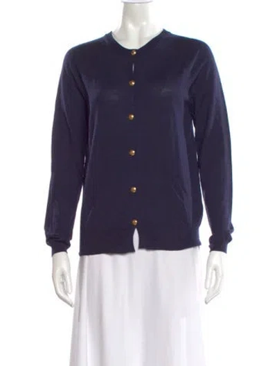 Pre-owned Escada Virgin Wool Crew Neck Sweater In Purple