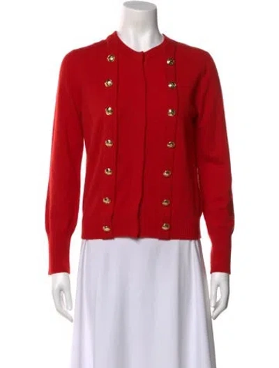 Pre-owned Escada Virgin Wool Crew Neck Sweater In Red