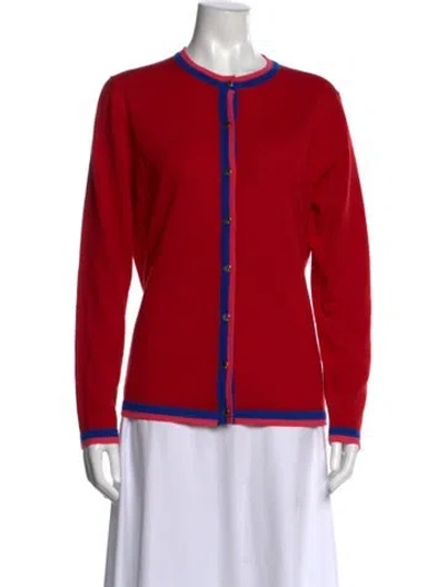 Pre-owned Escada Virgin Wool Crew Neck Sweater In Red