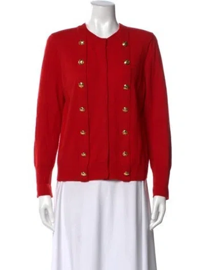 Pre-owned Escada Virgin Wool Crew Neck Sweater In Red