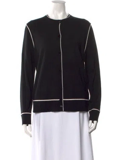 Pre-owned Escada Virgin Wool Crew Neck Sweater W/ Tags In Black