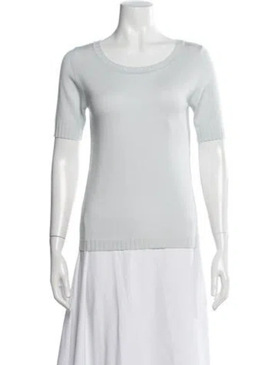 Pre-owned Escada Virgin Wool Crew Neck Top In Gray