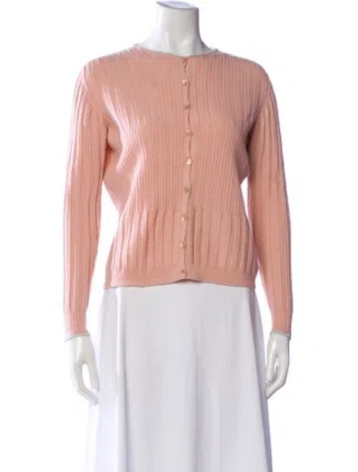 Pre-owned Escada Virgin Wool Crew Neck Top In Pink
