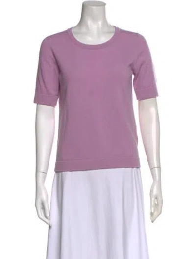 Pre-owned Escada Virgin Wool Crew Neck Top In Purple