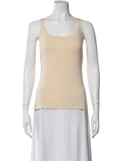 Pre-owned Escada Virgin Wool Crew Neck Top In White