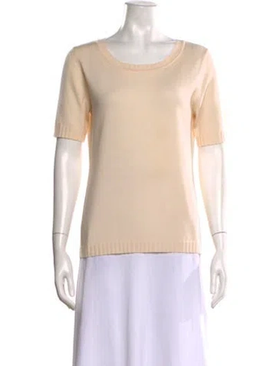Pre-owned Escada Virgin Wool Crew Neck T-shirt In Neutral