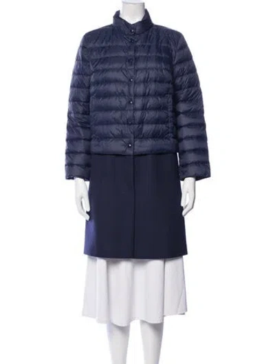 Pre-owned Escada Virgin Wool Down Coat In Blue