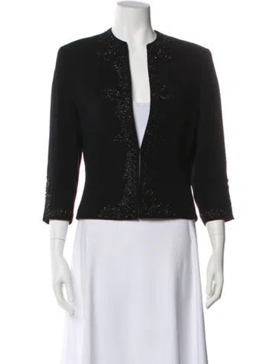 Pre-owned Escada Virgin Wool Evening Jacket In Black