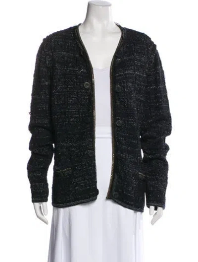 Pre-owned Escada Virgin Wool Evening Jacket In Black
