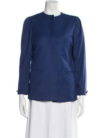 Pre-owned Escada Virgin Wool Evening Jacket In Blue