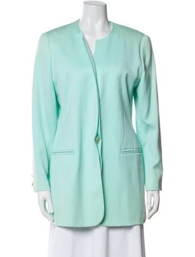 Pre-owned Escada Virgin Wool Evening Jacket In Blue
