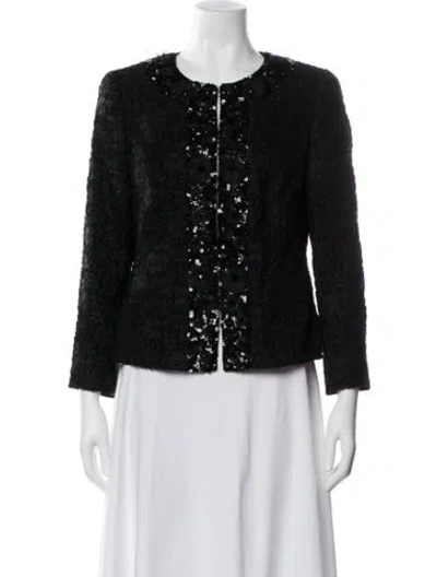 Pre-owned Escada Virgin Wool Evening Jacket In Blue