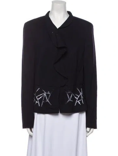 Pre-owned Escada Virgin Wool Evening Jacket In Purple