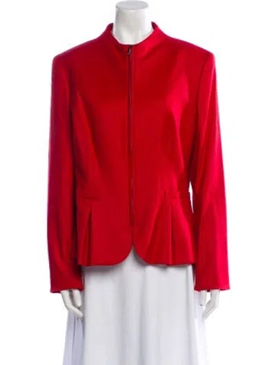 Pre-owned Escada Virgin Wool Evening Jacket In Red