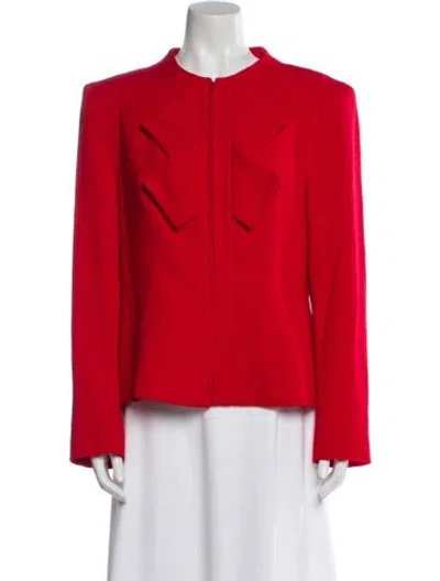 Pre-owned Escada Virgin Wool Evening Jacket In Red