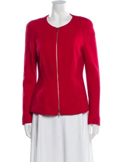 Pre-owned Escada Virgin Wool Evening Jacket In Red