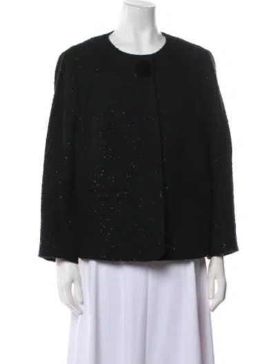 Pre-owned Escada Virgin Wool Faux Fur Jacket In Multi