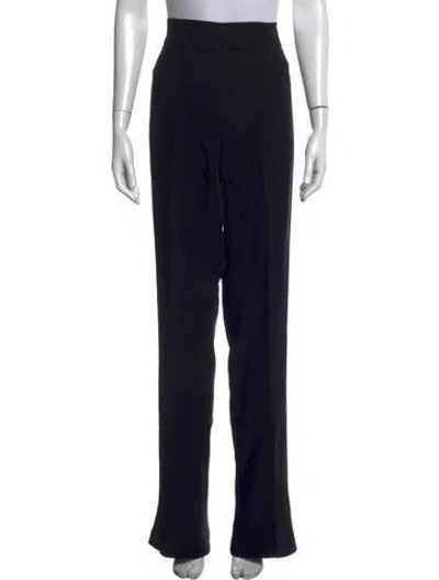 Pre-owned Escada Virgin Wool Flared Pants In Black