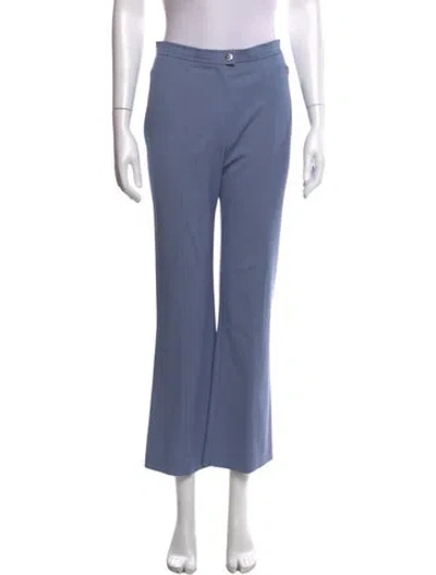 Pre-owned Escada Virgin Wool Flared Pants In Blue