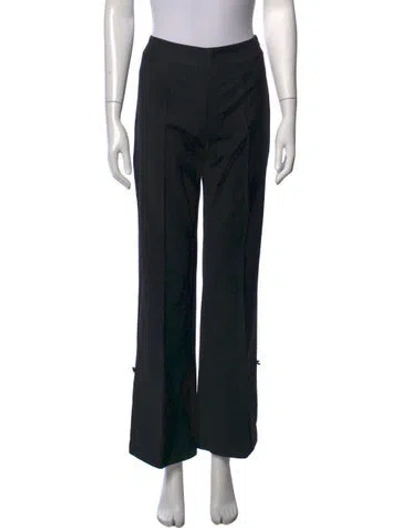 Pre-owned Escada Virgin Wool Flared Pants In Blue