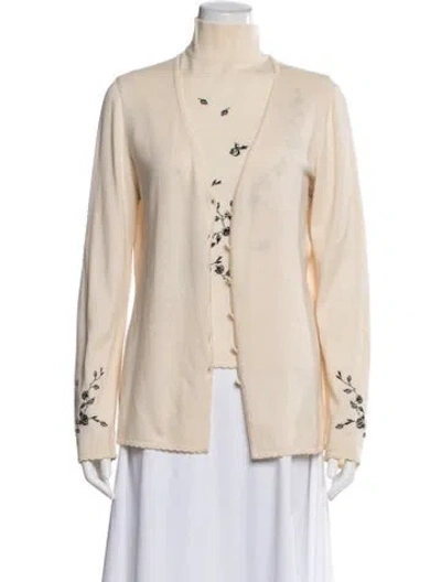 Pre-owned Escada Virgin Wool Floral Print Set In Neutral
