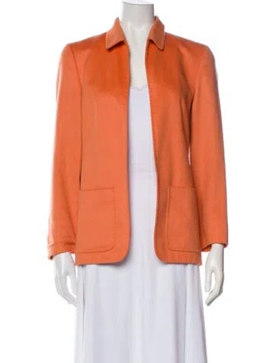 Pre-owned Escada Virgin Wool Fur Jacket In Orange