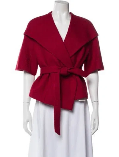 Pre-owned Escada Virgin Wool Fur Jacket In Red