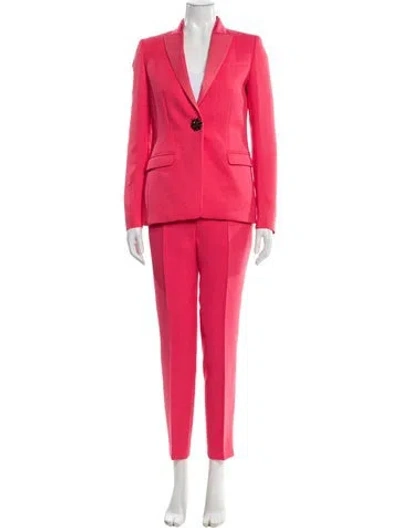 Pre-owned Escada Virgin Wool Glitter Accents Pantsuit W/ Tags In Pink