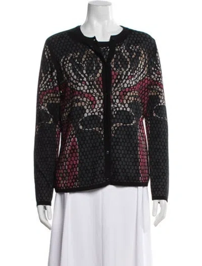 Pre-owned Escada Virgin Wool Graphic Print Set In Black