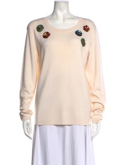 Pre-owned Escada Virgin Wool Graphic Print Sweater In Neutrals