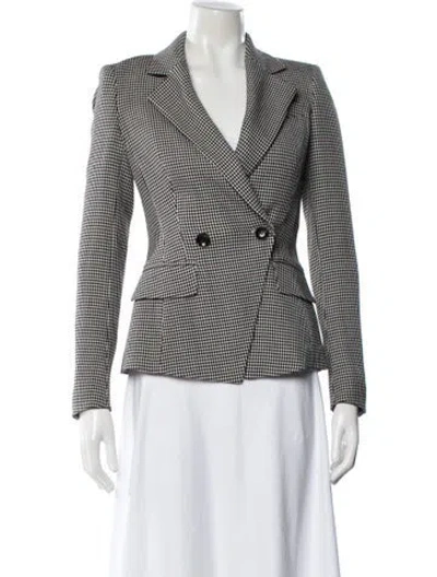 Pre-owned Escada Virgin Wool Houndstooth Print Blazer W/ Tags In Multi