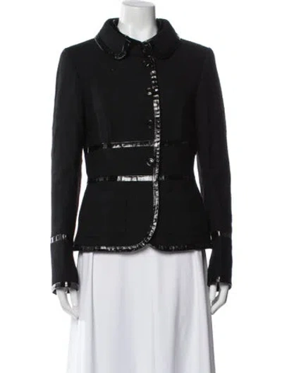 Pre-owned Escada Virgin Wool Jacket In Black