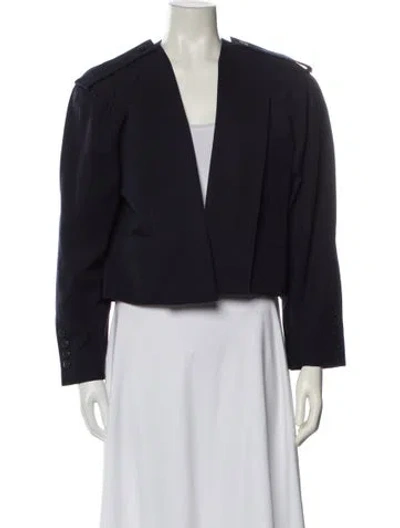 Pre-owned Escada Virgin Wool Jacket In Blue