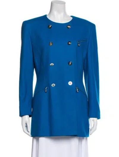 Pre-owned Escada Virgin Wool Jacket In Blue
